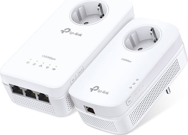 TP-Link TL-WPA8631P KIT Powerline AV1300 Gigabit Passthrough Starter Wi-Fi Kit, AC1350 Dual Band, 3 Θύρες Gigabit, Λευκό