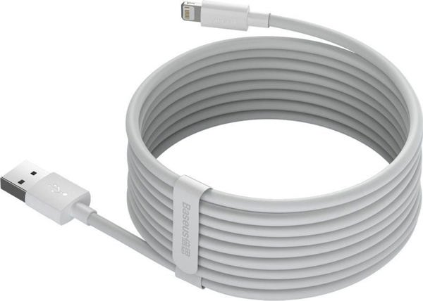 Baseus Wisdom Regular USB to Lightning Cable Λευκό 1.5m (TZCALZJ-02) (BASTZCALZJ02)