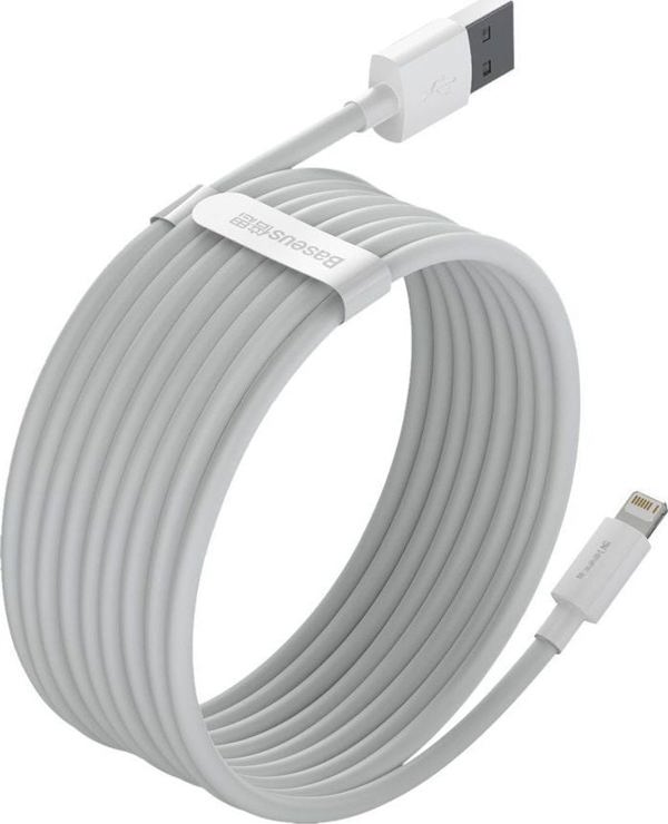 Baseus Wisdom Regular USB to Lightning Cable Λευκό 1.5m (TZCALZJ-02) (BASTZCALZJ02)