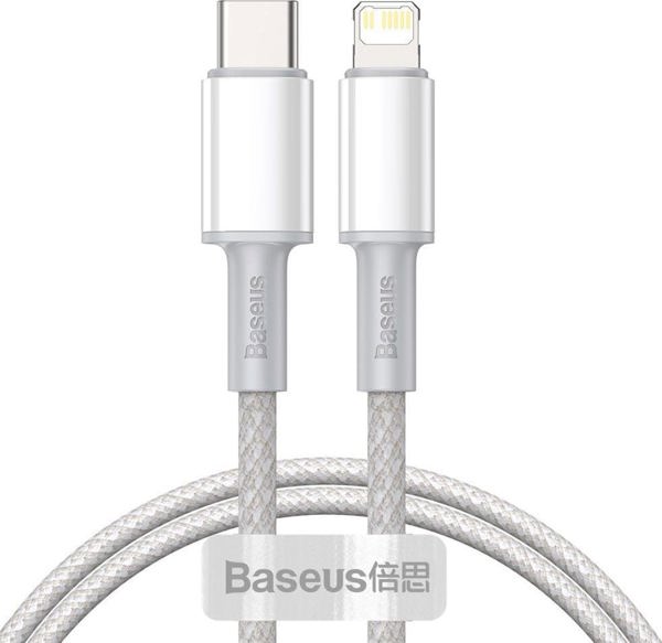 Baseus High Density Braided Cable Type-C to Lightning, PD,  20W, 1m (white)