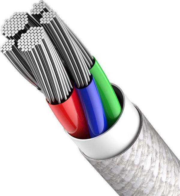 Baseus High Density Braided Cable Type-C to Lightning, PD,  20W, 1m (white)
