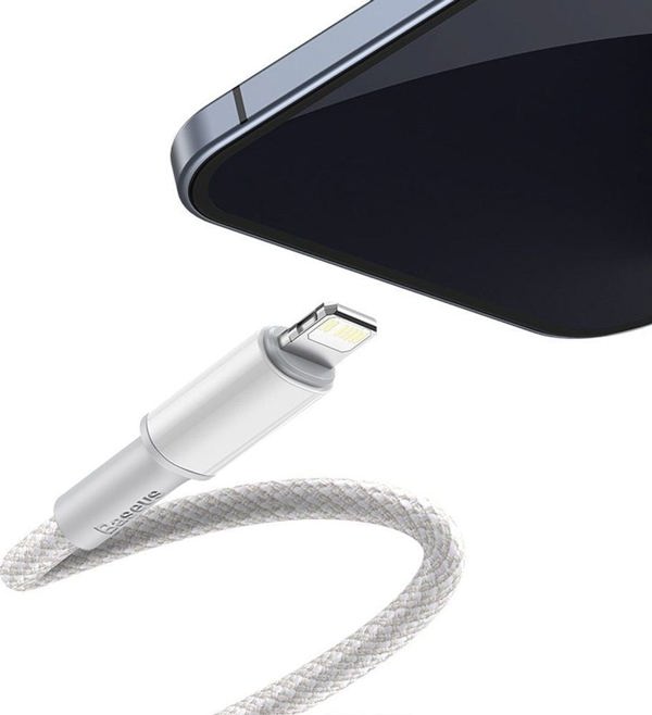 Baseus High Density Braided Cable Type-C to Lightning, PD,  20W, 1m (white)
