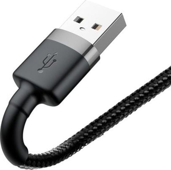 Baseus Cafule Braided USB to Lightning Cable Μαύρο 3m (CALKLF-RG1) (BASCALKLFRG1)