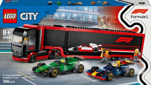 LEGO City Formula 1 Φορτηγό με Μονοθέσια RB20 και AMR24 F1 (60445)