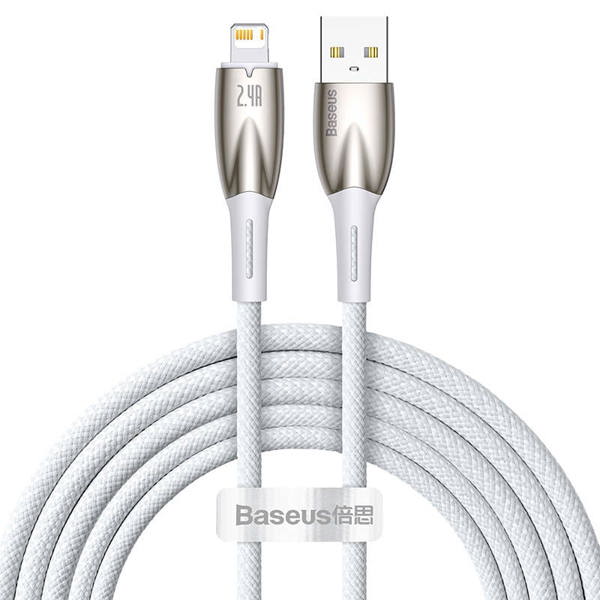 Data cable Baseus Glimmer, Lightning, 1.0m, White - 40460