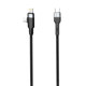 Καλώδιο φόρτισης DeTech DE-48CCL, 2 in 1, Type-C - Type-C, Lightning, 1.0m, Black - 40513
