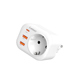 Λευκό Earldom ES-SC18, 2xUSB, 1xType-C, Ασπρο - 40524