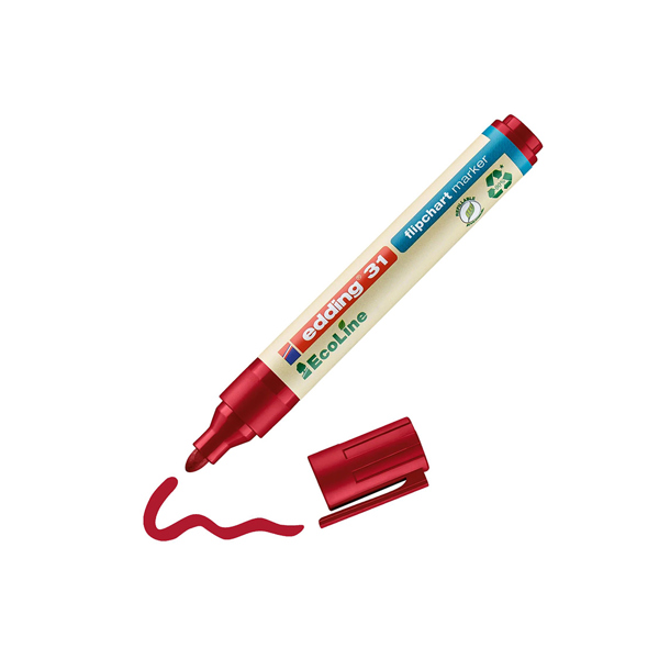 Edding 31 EcoLine Μαρκαδόρος Flipchart, Κόκκινο, 4-31002