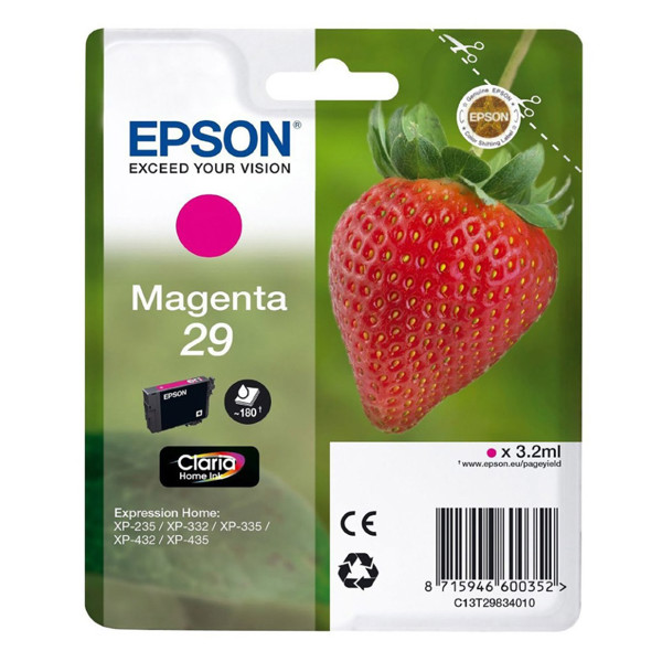 Epson Μελάνι Inkjet Series 29 Magenta (C13T29834012) - Γνήσιο Δοχείο Μελάνης για Εκτυπωτές Epson