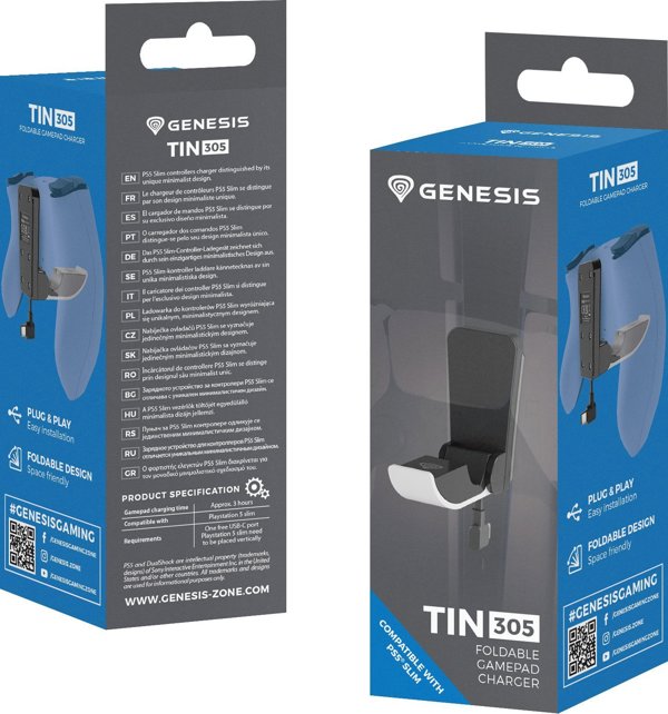 Φορτιστής Χειριστηρίων Genesis Tin 305 για PS5 Slim, DualSense & DualSense Edge (NAG-2187)