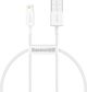Καλώδιο USB Baseus USB-A - Lightning 0.25 m Λευκό (CALYS-02)