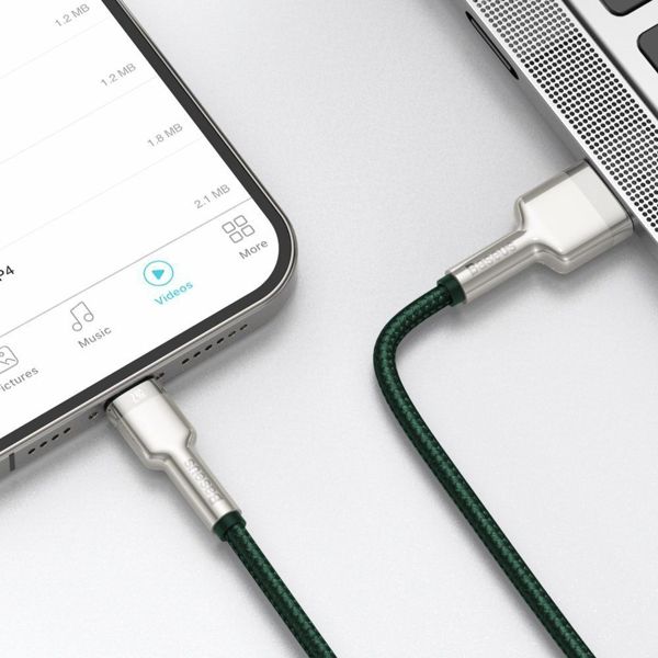 Καλώδιο Baseus USB-A σε Lightning 2.4A, Μήκος 1m, Πράσινο