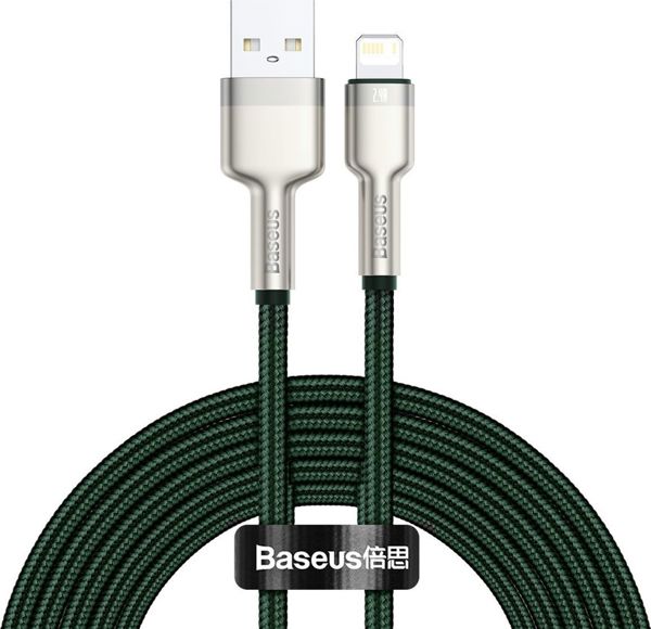 Καλώδιο USB Baseus USB-A - Lightning 2 m Πράσινο (baseus_20210316155025)