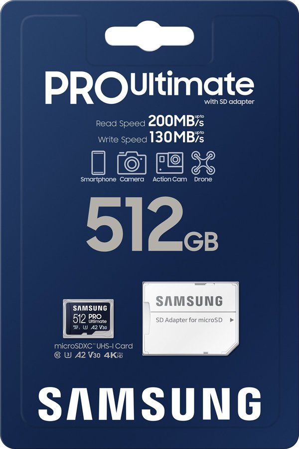 Κάρτα Samsung Pro Ultimate MicroSDXC 512 GB Class 10 UHS-I/U3 A2 V30 (MB-MY512SA/WW)