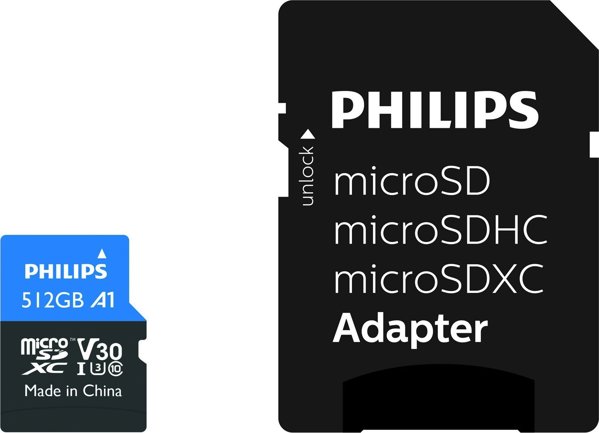 Κάρτα Philips Ultra Pro MicroSDXC 512 GB Class 10 UHS-I/U3 A1 V30 (FM51MP65B/00)