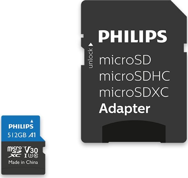 Κάρτα Philips Ultra Pro MicroSDXC 512 GB Class 10 UHS-I/U3 A1 V30 (FM51MP65B/00)
