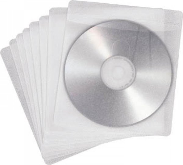 MediaRange Θήκες CD/DVD Αυτοκόλλητες Από Ύφασμα, Διαφανείς, 50 Τεμάχια
