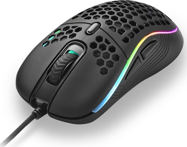 Sharkoon Light² S RGB Gaming Mouse - Ελαφρύ Ποντίκι 78g, Αμφιδέξιο, Μαύρο