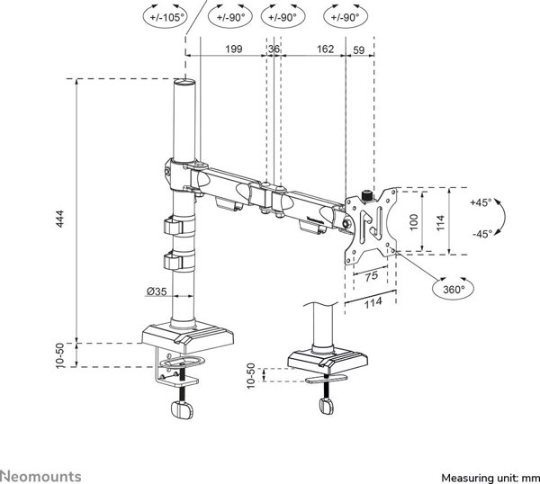 Neomounts Monitor Arm 10-32" (DS60-600BL1) (NEODS60-600BL1)