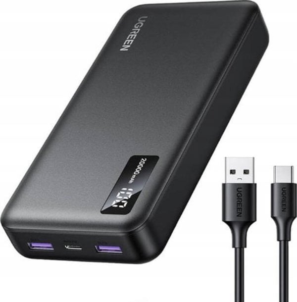 Φορητός φορτιστής Ugreen Powerbank 20000mAh Ugreen PB312, PD 20W (μαύρο)