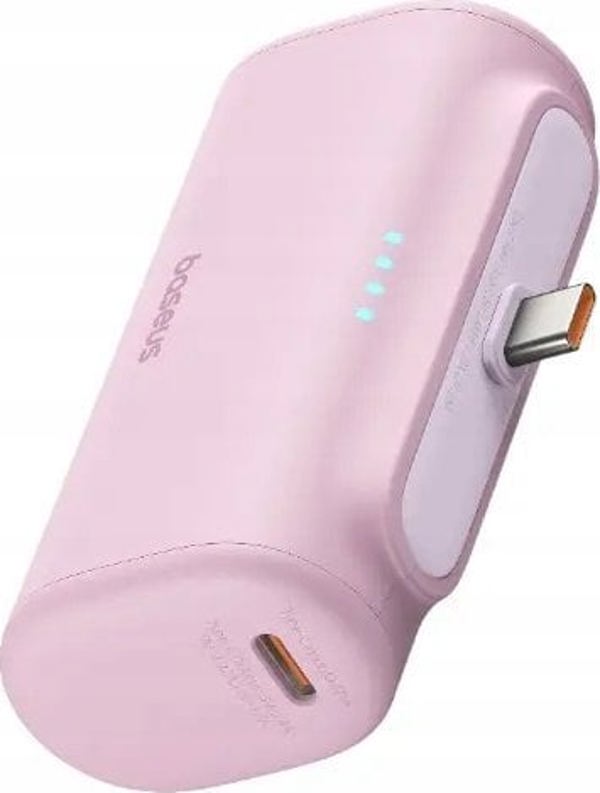 Φορητός φορτιστής Baseus Compact USB-C 5000mAh, 20W (ροζ)