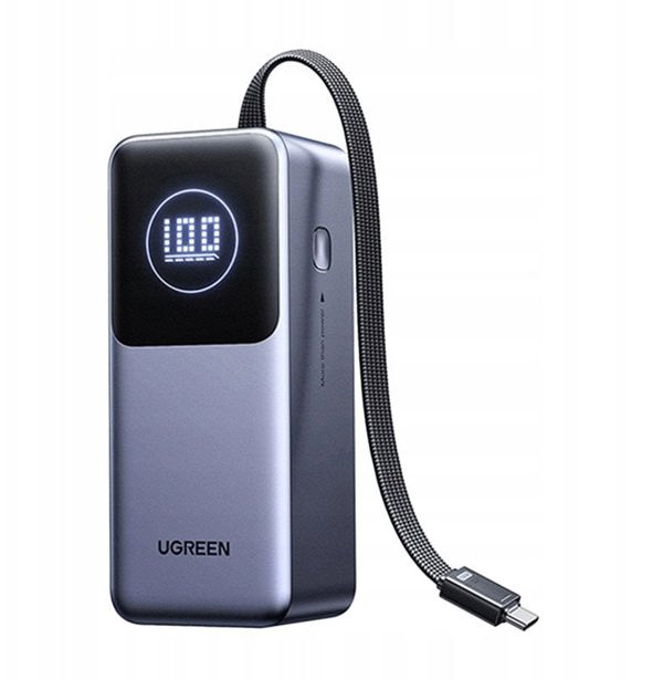 Ugreen PB723 Power Bank 20000mAh 130W, Φορητός Φορτιστής με Ενσωματωμένο Καλώδιο USB-C, Γκρι