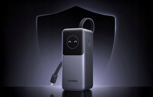 Ugreen PB723 Power Bank 20000mAh 130W, Φορητός Φορτιστής με Ενσωματωμένο Καλώδιο USB-C, Γκρι