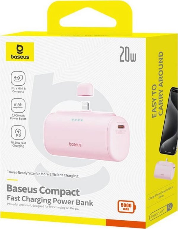 Powerbank OS-Baseus Compact IP 5000mAh 20W (ροζ)