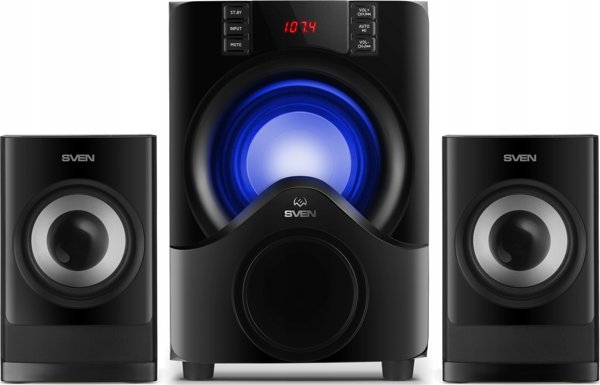 SVEN MS-312 μαύρο Bluetooth FM USB Display RC μονάδα ισχύος εξόδου 20W+2x10W (RMS)