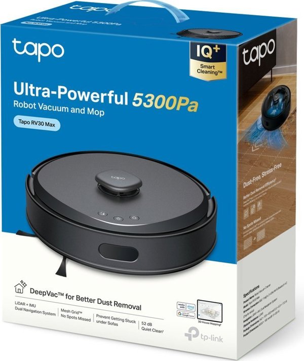 TP-Link Tapo RV30 Max Ρομποτική Σκούπα & Σφουγγαρίστρα με Ισχύ Αναρρόφησης 5300Pa