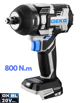 Μπουλονόκλειδο Μπαταρίας 20V BRUSHLESS MAX 800Nm DEKO DKBW20XP01-S0 (Χωρίς Μπαταρία και Φορτιστή).