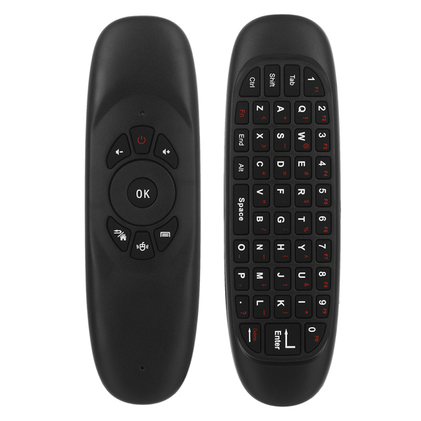 Wireless remote control No brand C120, Air mouse, USB 2.4GHz, Microphone, IR learning, Black - 13052