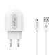Φορτιστής δικτύου, DeTech, DE-28M, 5V/2.1A, 220V, Universal, 1 x USB, καλώδιο Micro USB, 1.0m, λευκό - 14133