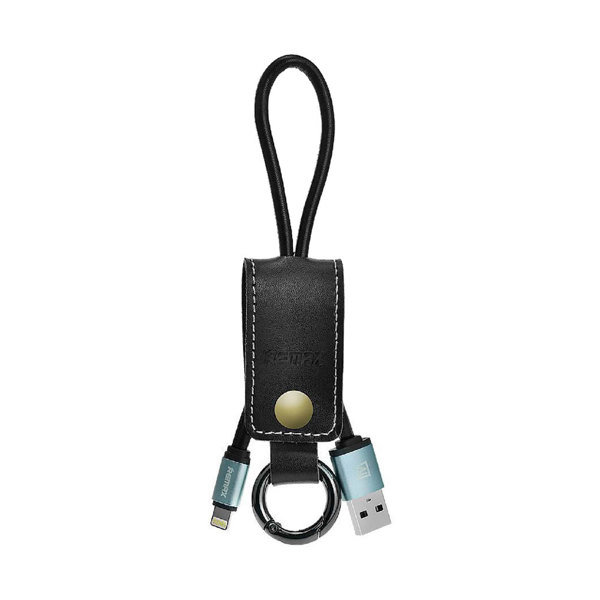 καλώδιο δεδομένων micro USB, Remax RC-034I,, μπρελόκ, δέρμα, Μαύρο - 14341