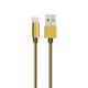 Kαλώδιο δεδομένων, LDNIO, 2in1, Micro USB + Lightning (iPhone 5/6/7), πλεκτά, Gold - 14490