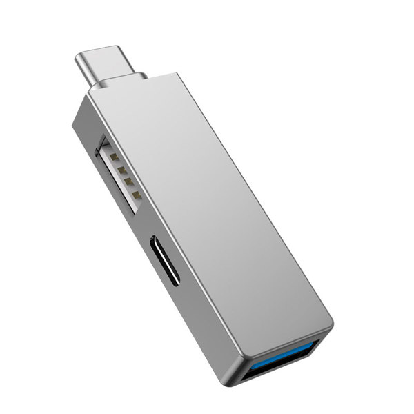USB hub WiWu T02 Pro, Type-C, 3 θύρες, USB 3.0, Γκρί - 17755