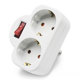 Πολύπριζο No brand 7392N, 2 Θέσεων, 220V,Με διακόπτη, Χωρίς Καλώδιο, Λευκό - 17868
