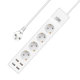 Πολύπριζο No brand, 4 Θέσεων, 250V, 16A, Καλώδιο, 1.5m., 4 x USB F, Με διακόπτη, Ασπρο - 17887