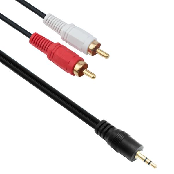 Καλώδιο Ήχου 3.5mm Μ / 2xRCA Μ, 3m, DeTech, High Quality - 18074