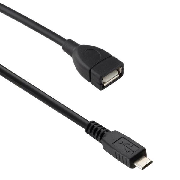 Καλώδιο DeTech USB F - USB Micro, 1m, Μαύρο - 18083