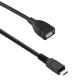 Καλώδιο DeTech USB F - USB Micro, 1m, Μαύρο - 18083