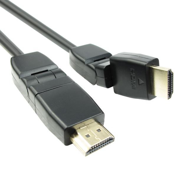 Καλώδιο HDMI Μ/Μ DeTech, 1.5m με Περιστρεφόμενο Βύσμα - 18137