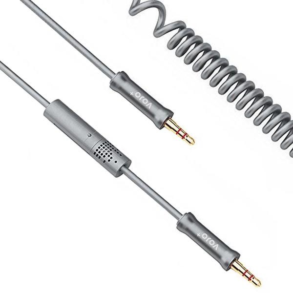 HOTLINE Καλώδιο Ήχου 3.5mm Μ/Μ, 25cm με Μικρόφωνο, ελαστικό, ΟΕΜ - 18234