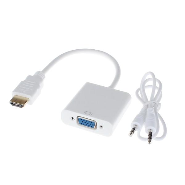 Μετατροπέας HDMI σε VGA + Καλώδιο Ήχου, No brand, Λευκο - 18254