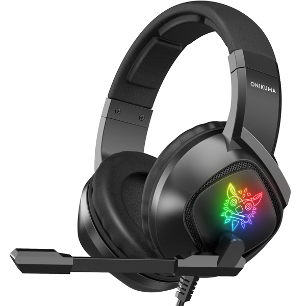 Ακουστικά Onikuma K19, Για PC, Μικρόφωνο, 3.5mm, USB, Μαύρο - 20687