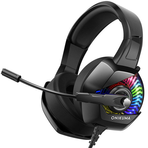 Ακουστικά Onikuma K6 RGB, Για PC, Μικρόφωνο, 3.5mm, USB, Μαύρο - 20740
