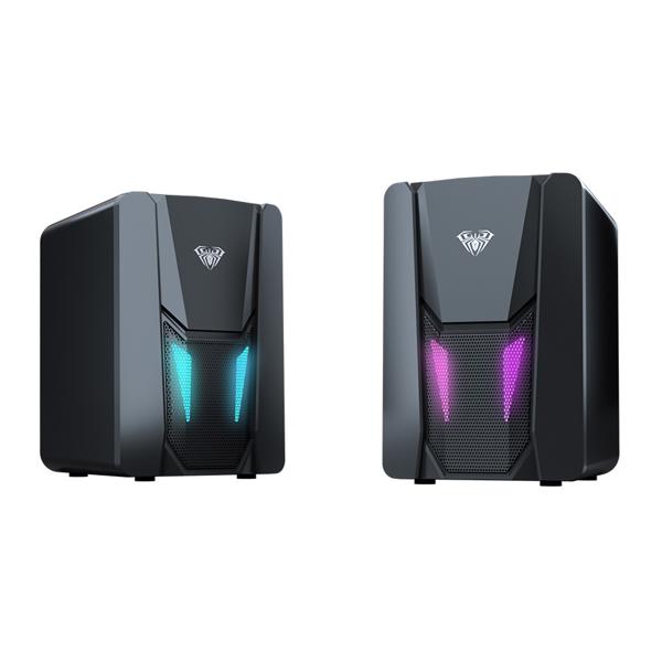 Ηχεία Aula N-108, 2x3W, USB, RGB, Μαυρο - 22184