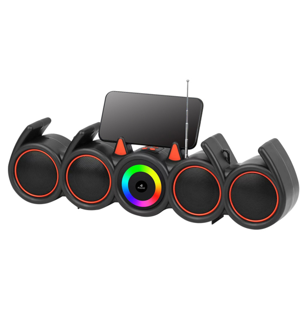 Ηχεἰο Kisonli LED-918, Bluetooth, USB, SD, RGB, AUX, FM, Μαυρο - 22317