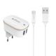 Φορτιστής δικτύου DeTech DE-15C, 5V/3.1A, 220V, Universal, 2 x USB, καλώδιο Type-C, 1.0m, λευκό - 40098