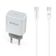 Φορτιστής δικτύου DeTech DE-30PD, 5V/3.0A 220V, 1 x Type-C F, PD, Καλώδιο Type-C, λευκό - 40115